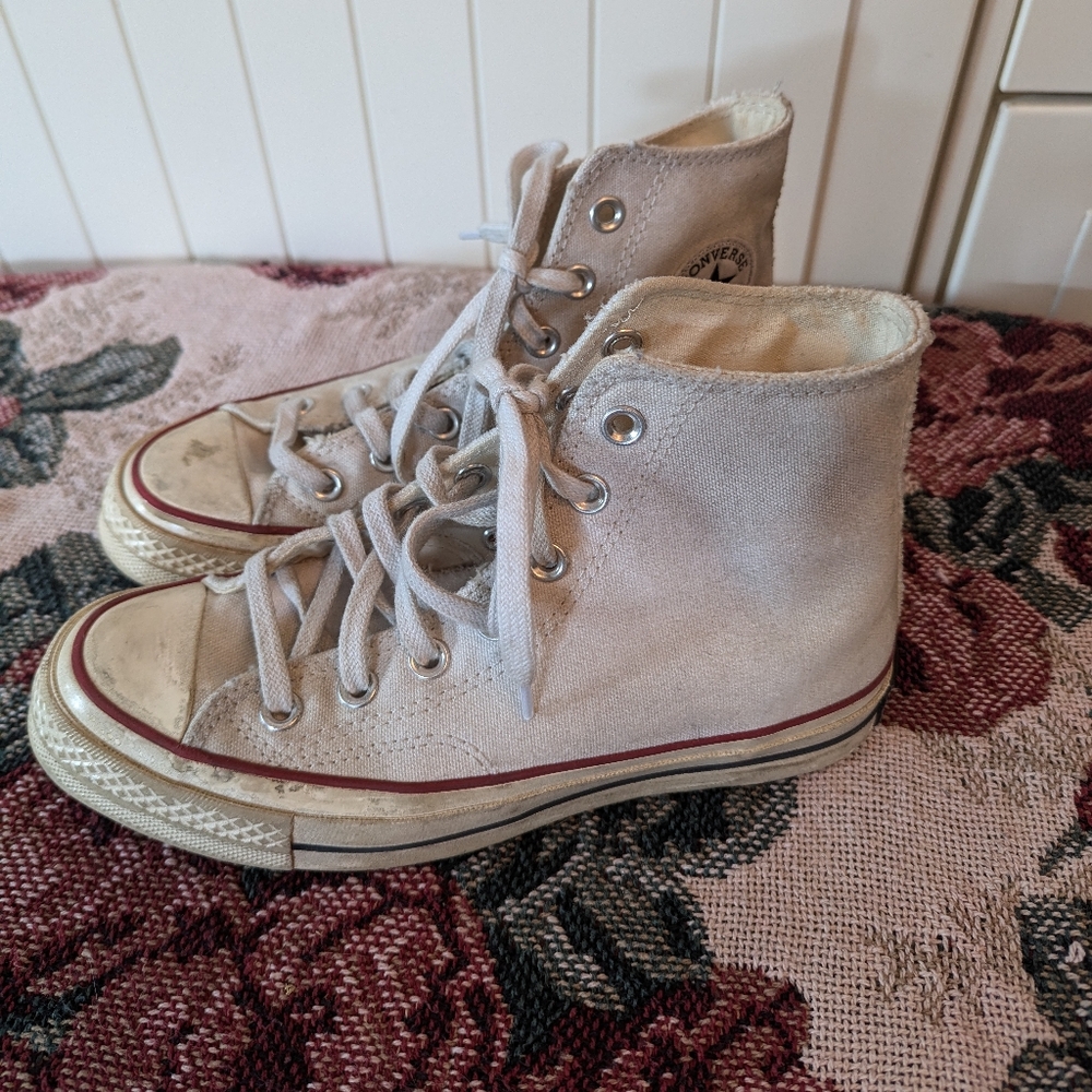 Vintage white converse high tops, women's 4